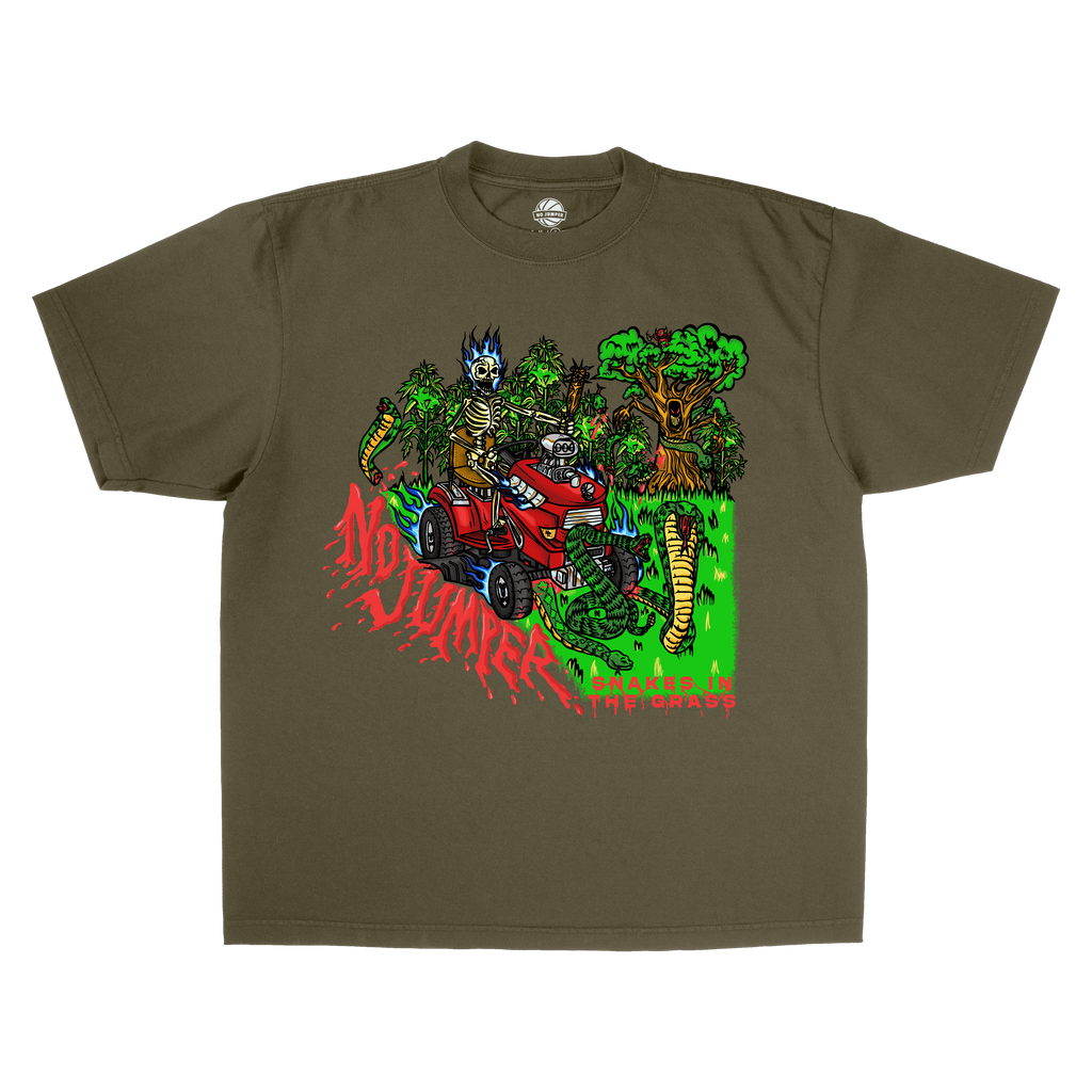 SNAKES IN THE GRASS TEE - HUNTER GREEN